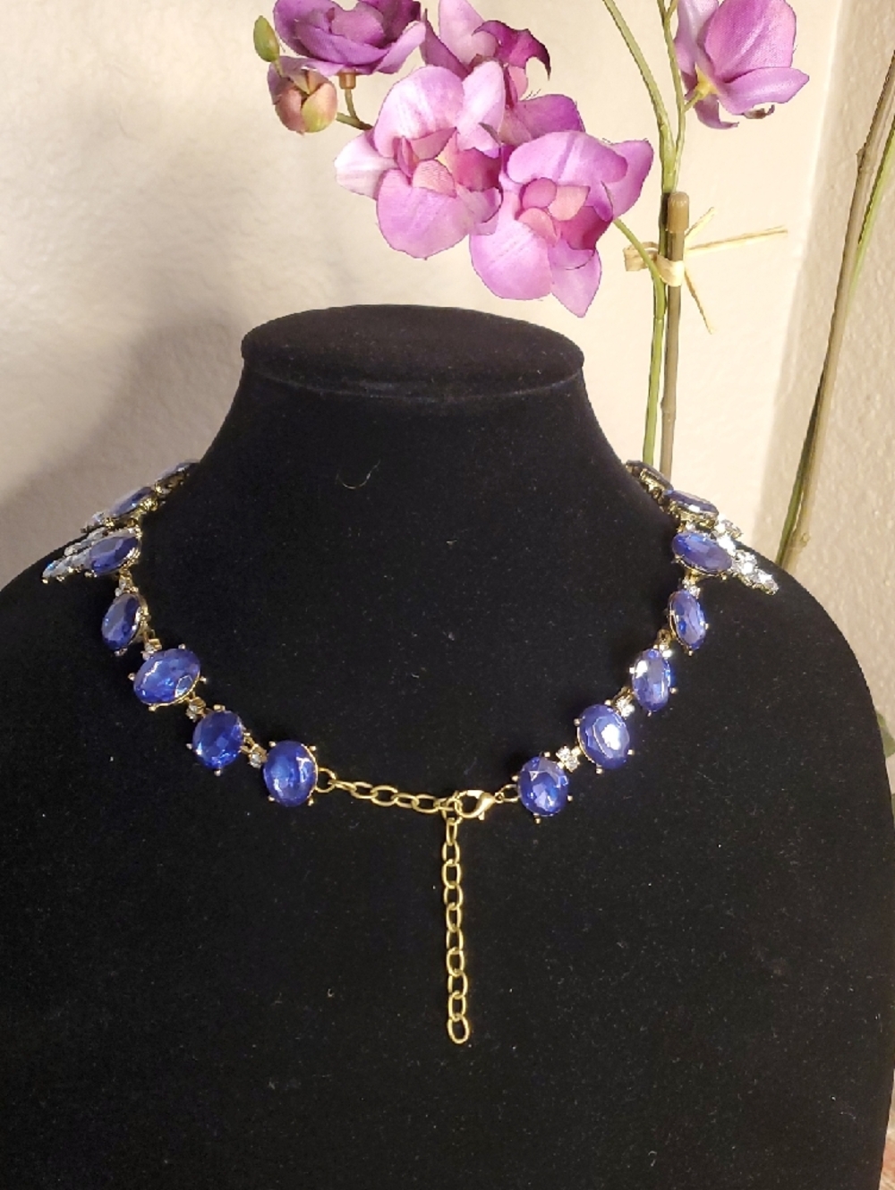 Statement Blue Costume Crystal Necklace - Brand Unbranded - Picture 7 of 8